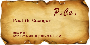 Paulik Csongor névjegykártya